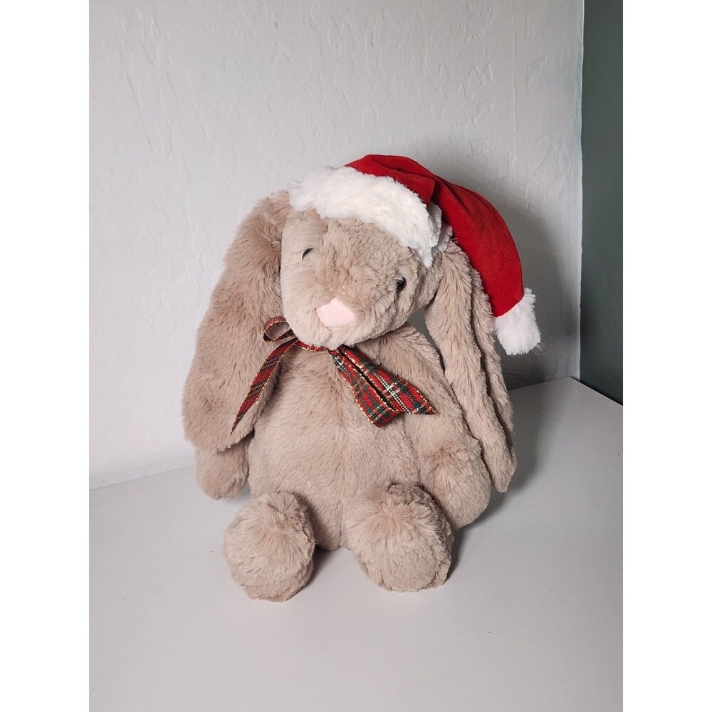Chickpea Brown Rabbit Bunny Plush Christmas Stuffed Animal 12" Heart Nose Soft